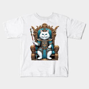 the king of white cats Kids T-Shirt